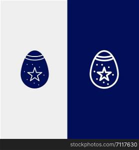 Bird, Decoration, Easter, Egg Line and Glyph Solid icon Blue banner Line and Glyph Solid icon Blue banner