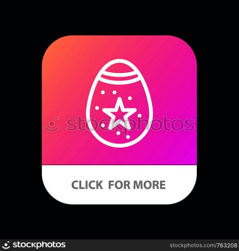 Bird, Decoration, Easter, Egg Mobile App Button. Android and IOS Line Version