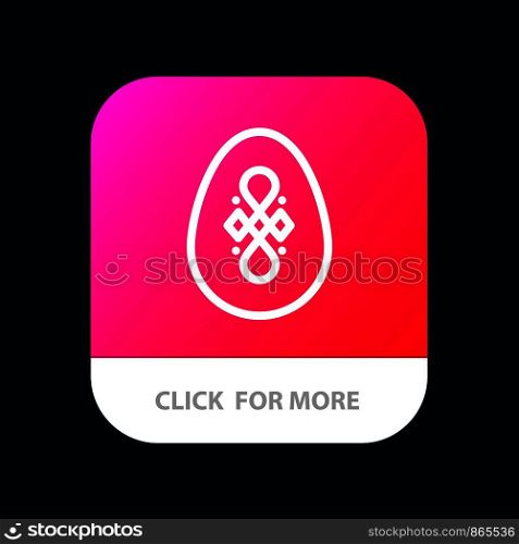 Bird, Decoration, Easter, Egg Mobile App Button. Android and IOS Line Version