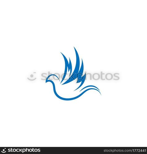 Bird dove icon logo design template illustration vector