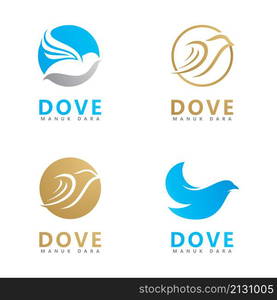 Bird Dove Logo Template vector illustration