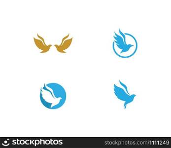 Bird Dove Logo Vector Template