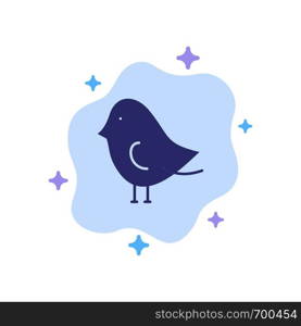 Bird, Easter, Nature Blue Icon on Abstract Cloud Background