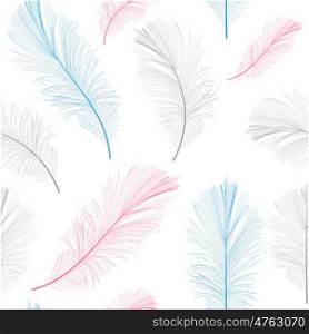 Bird Feather Hand Drawn Seamless Pattern Background Vector Illustration. EPS10. Bird Feather Hand Drawn Seamless Pattern Background Vector Illus
