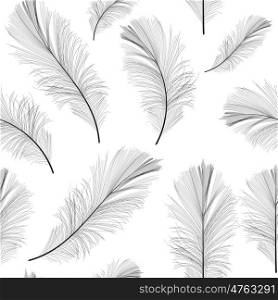 Bird Feather Hand Drawn Seamless Pattern Background Vector Illustration. EPS10. Bird Feather Hand Drawn Seamless Pattern Background Vector Illus