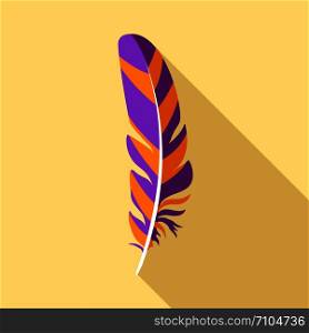 Bird feather icon. Flat illustration of bird feather vector icon for web design. Bird feather icon, flat style