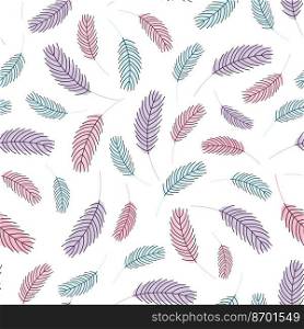 Bird feathers seamless pattern. Easter pattern with chicken feathers. Vector flat illustration. Design for textiles, packaging, wrappers, greeting cards, paper, printing.. feathers pattern. Easter pattern with feathers