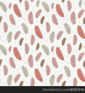 Bird feathers seamless pattern. Pattern with feathers. Vector flat illustration. Design for textiles, packaging, wrappers, greeting cards, paper, printing.. Feathers seamless pattern. Pattern with feathers. 