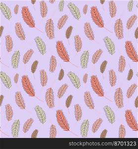 Bird feathers seamless pattern. Pattern with feathers. Vector flat illustration. Design for textiles, packaging, wrappers, greeting cards, paper, printing.. Pattern with feathers. Vector illustration.