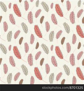 Bird feathers seamless pattern. Pattern with feathers. Vector flat illustration. Design for textiles, packaging, wrappers, greeting cards, paper, printing.. Feathers seamless pattern. Pattern with feathers.