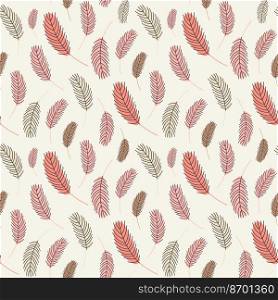 Bird feathers seamless pattern. Pattern with feathers. Vector flat illustration. Design for textiles, packaging, wrappers, greeting cards, paper, printing.. Feathers seamless pattern. Vector illustration