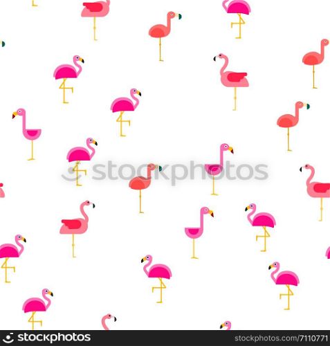 Bird Flamingo Vector Seamless Pattern Color Illustration. Bird Flamingo Vector Seamless Pattern