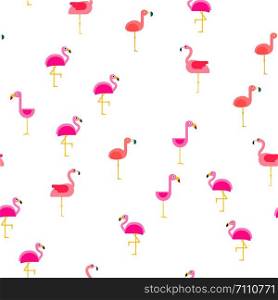 Bird Flamingo Vector Seamless Pattern Color Illustration. Bird Flamingo Vector Seamless Pattern