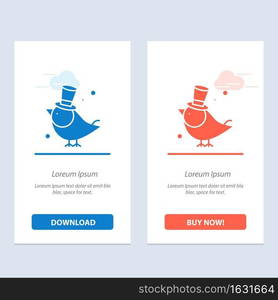 Bird, Fly, Pet, Sparrow  Blue and Red Download and Buy Now web Widget Card Template