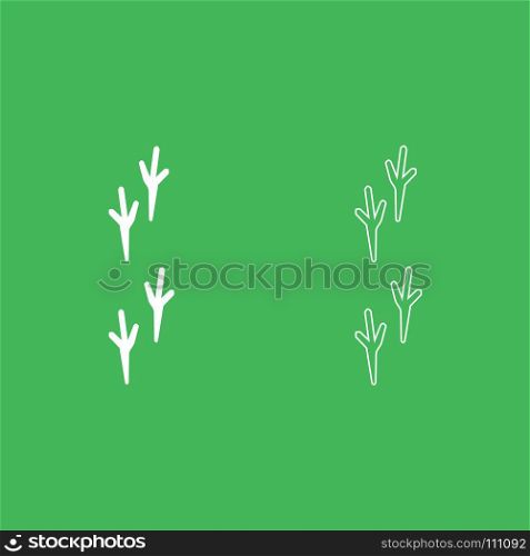 Bird footprint icon . Illustration white color .. Bird footprint icon . Illustration white color . Fill and outline