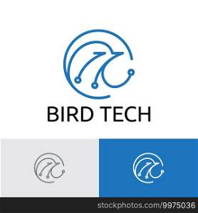 Bird Head Circuit Computer Technology Logo Template