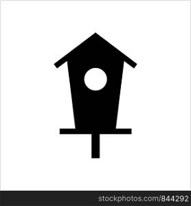 Bird House Icon, Nest, Bird House Vector Art Illustration