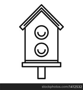 Bird house icon. Outline bird house vector icon for web design isolated on white background. Bird house icon, outline style