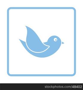 Bird icon. Blue frame design. Vector illustration.