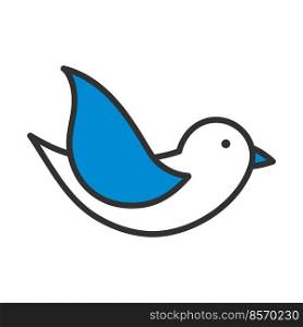 Bird Icon. Editable Bold Outline With Color Fill Design. Vector Illustration.
