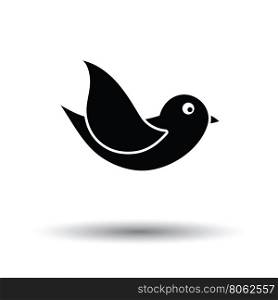 Bird icon. White background with shadow design. Vector illustration.