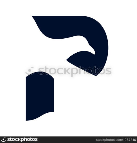 Bird in letter P vector logo design.