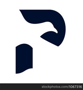 Bird in letter P vector logo design.