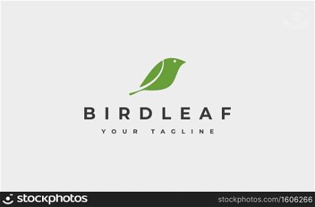 bird leaf logo Design Vector illustration