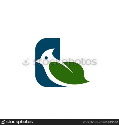 bird leaf logo template