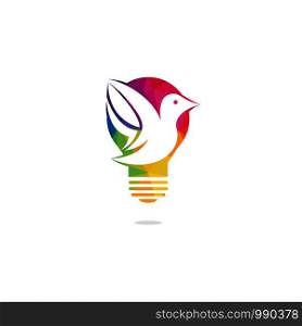 Bird light bulb logo design. Creative idea concept design.