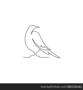 Bird line art image icon design illustration template