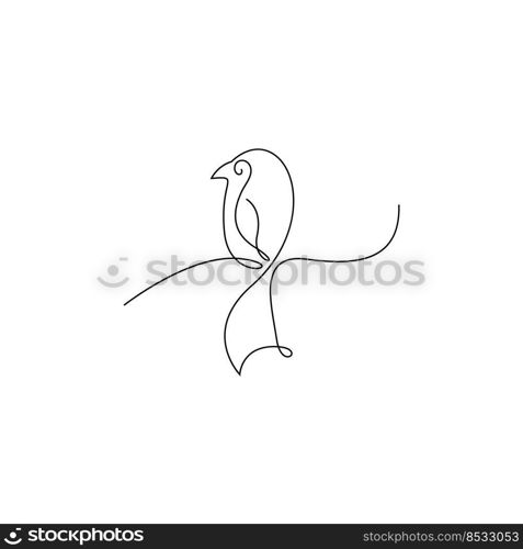 Bird line art image icon design illustration template