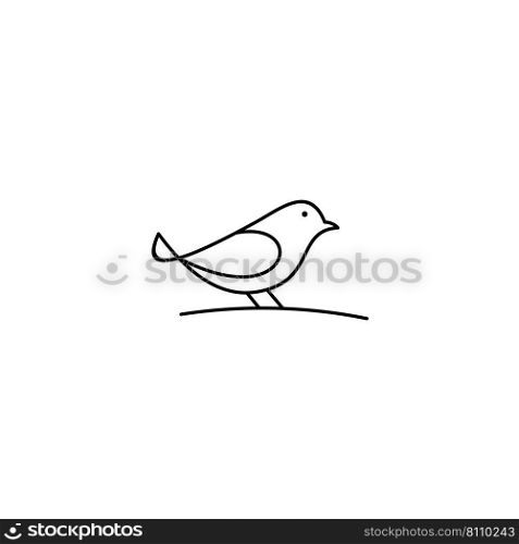 Bird line logo design Royalty Free Vector Image