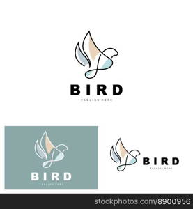 Bird Logo, Bird Wings Vector, Minimalist Design, For Product Branding, Template Icon Illustration