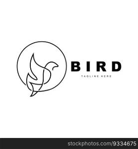 Bird Logo, Bird Wings Vector, Minimalist Design, For Product Branding, Template Icon Illustration