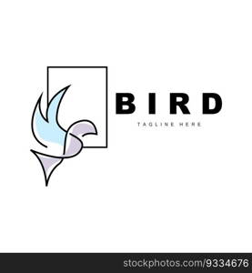 Bird Logo, Bird Wings Vector, Minimalist Design, For Product Branding, Template Icon Illustration