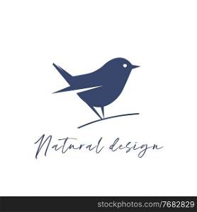 Bird logo. Vector logo with a cute little bird. Simple flat concise design. Creative unique logo for your business.. Bird logo. Vector logo. Simple flat concise design.