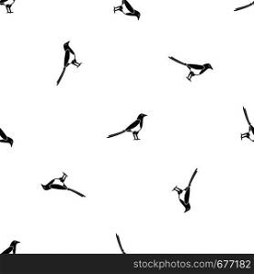Bird magpie pattern repeat seamless in black color for any design. Vector geometric illustration. Bird magpie pattern seamless black