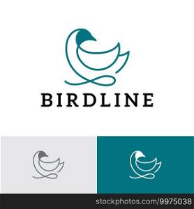 Bird Nest Simple Line Style Logo Template