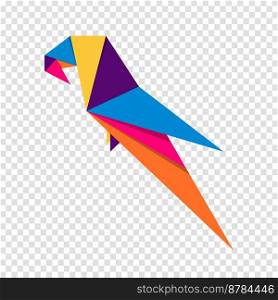 Bird origami. Abstract colorful vibrant bird logo design. Animal origami. Vector illustration