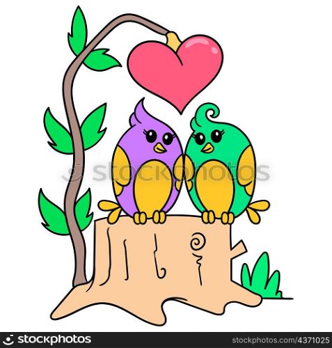 bird paired symbol of valentines day celebration full of love