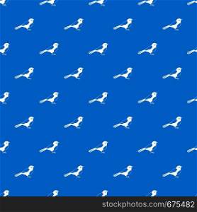 Bird pattern repeat seamless in blue color for any design. Vector geometric illustration. Bird pattern seamless blue