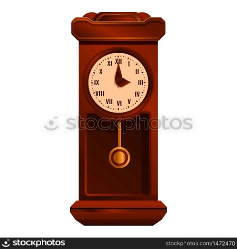 Bird pendulum clock icon. Cartoon of bird pendulum clock vector icon for web design isolated on white background. Bird pendulum clock icon, cartoon style