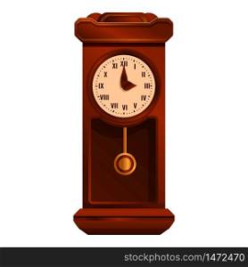 Bird pendulum clock icon. Cartoon of bird pendulum clock vector icon for web design isolated on white background. Bird pendulum clock icon, cartoon style