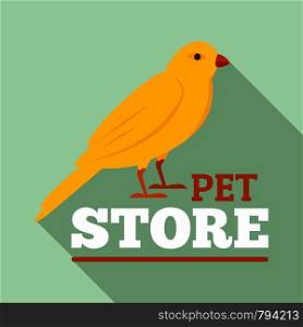 Bird pet store logo. Flat illustration of bird pet store vector logo for web design. Bird pet store logo, flat style