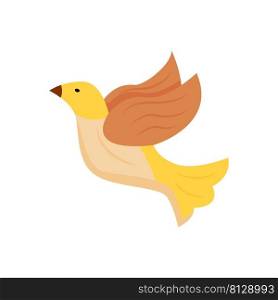 Bird semi flat color vector element. Full sized object on white. Ornithology. Wildlife species. Flying animal simple cartoon style illustration for web graphic design and animation. Bird semi flat color vector element