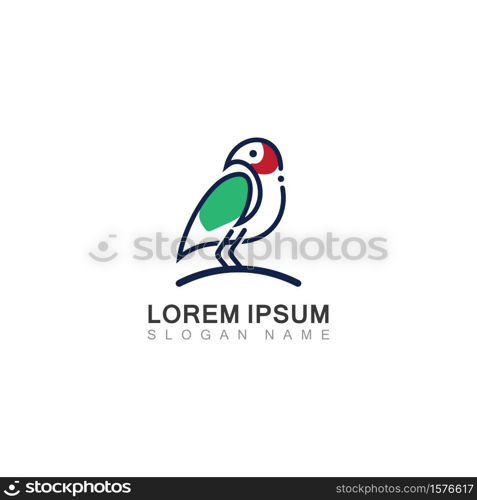 Bird simple modern logo black line art vector animal graphic design