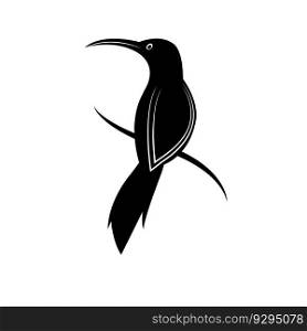 bird stone magpie icon vector illustration template design