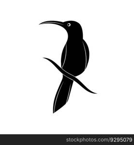 bird stone magpie icon vector illustration template design