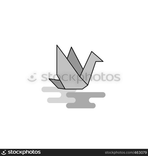 Bird Web Icon. Flat Line Filled Gray Icon Vector